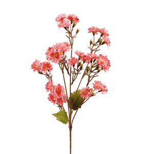 5 têtes de fleurs artificielles Lewisia en soie, haute simulation, accessoires de décoration pour mariage et maison - Product Image 4