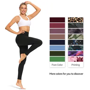 2024 vendita calda Leggings prezzo all'ingrosso della fabbrica Logo personalizzato OEM ODM Lady Leggings pantaloni a vita alta Poly Span traspirante spazzolato