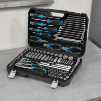 Juego de Herramientas Manuales Compacto de 108 Piezas con Llaves Métricas, Alicates y Destornilladores para Caja de Herramientas de Mecánico Profesional