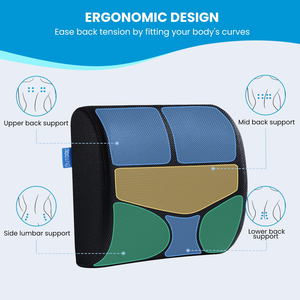 Orthopedic Designed Back Rest Office Chair Lumbar Support <b>Cushion</b> Relieve Back Pain Ergonomic <b>Memory</b> <b>Foam</b> Lumbar <b>Cushion</b> - Product Image 5