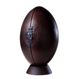 Ballon de rugby vintage HRM en similicuir, dégonflé - Couleur et taille personnalisables, pour l'entraînement - Product Image 1