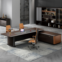Scrivania Direzionale Personalizzata, Tavolo per Computer, Lussuosa Scrivania Moderna in Legno Modulare a L per CEO ed Executives