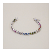 Bracciale per le donne gioielli amore arcobaleno zircone braccialetto S925 argento borsa con zirconio colorato tesoro braccialetto