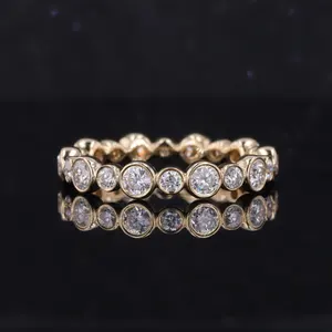 Latest 14k Yellow Gold Ring WeddingFull Eternity Lab Grown Diamond Moissanite Initial Rings