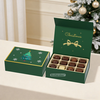 Boîte à chocolat magnétique rigide de Noël 2026 en gros, avec insert en EVA, pour festivals et événements