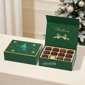 Boîte à chocolat magnétique rigide de Noël 2026 en gros, avec insert en EVA, pour festivals et événements - Product Image 1