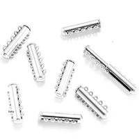 Meilleures ventes transfrontalières : Fermoirs de collier magnétiques en alliage électroplaqué, en forme d'anneau, double/multi-rangées, pour bijoux faits main DIY et perles