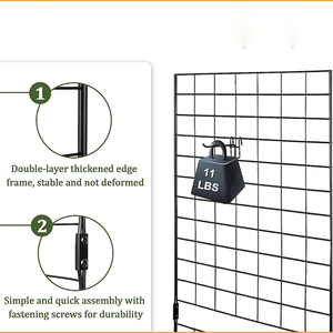 Jh-mech lưới Rack hiển thị cho thủ công cho thấy với t-base xách tay và dễ dàng để vận chuyển kim loại lưới tấm Tường siêu thị kệ - Product Image 4