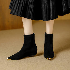 Bottines à talons épais, élégantes et polyvalentes, bottes fines mi-mollet pour l'automne et l'hiver - Product Image 3