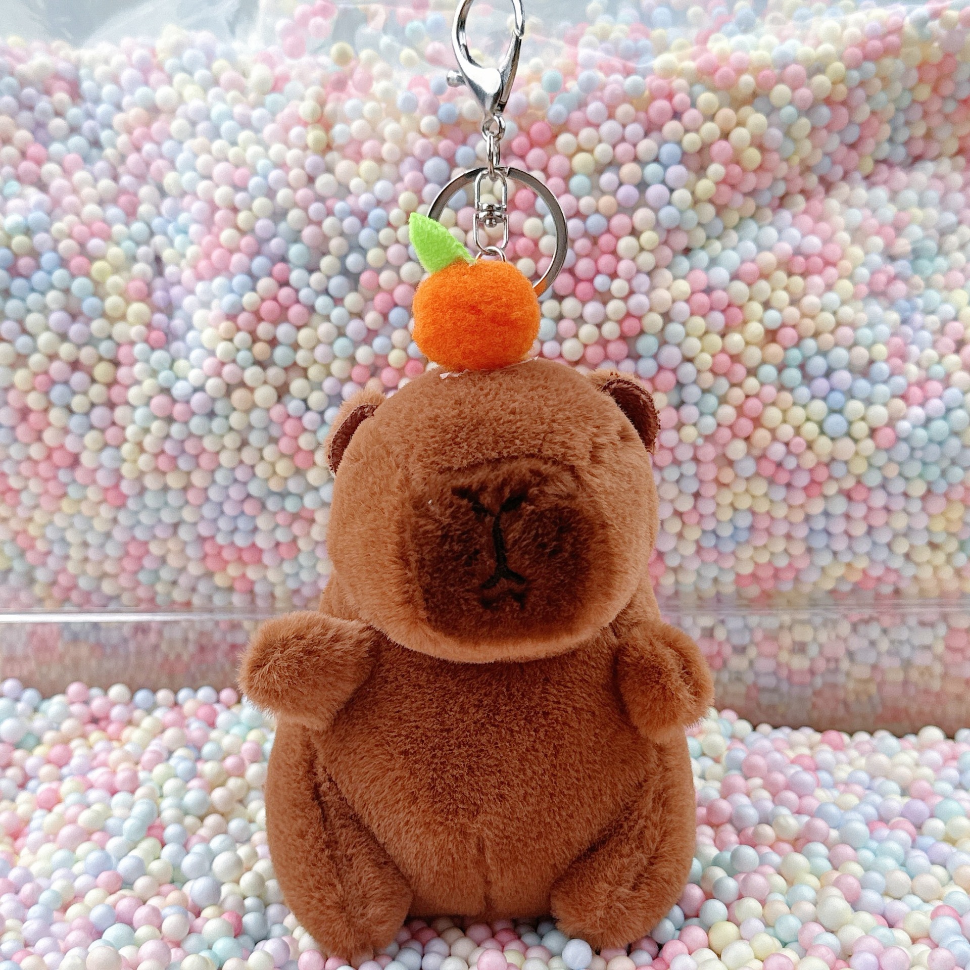 Dark brown orange Capibala silver buckle