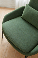 Meubles modernes de bureau et d'hôtel, grand siège souple, pieds en métal, tissu vert, meubles de salon, chaise longue de loisirs
