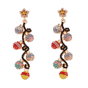Pendientes Colgantes de Lujo con Luces de Navidad y Pedrería Colorida, Lindos, Modernos, Versátiles, Nuevas Joyas Navideñas para Mujer - Product Image 3