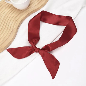 Écharpe en soie fine pour femme, motif <span class=keywords><strong>flamant</strong></span> rose noir et rose, pour cravate, bandeau, anse de sac, nœud ou attache de poignet - Product Image 6