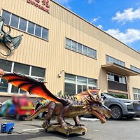 Dragon Animatronique Géant Occidental Automatique Télécommandé en Métal et Silicone Étanche pour Parc d'Aventures et Utilisation Extérieure en Garderie
