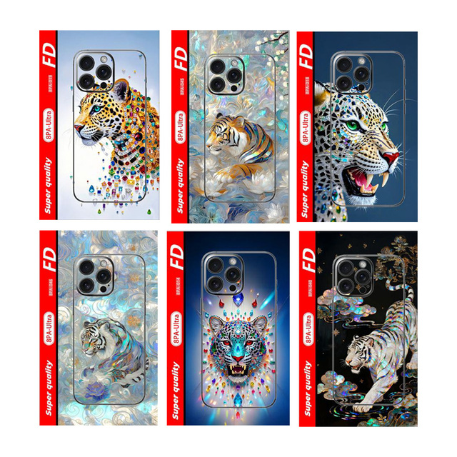Factory New DIY Custom Durable PVC Waterproof Phone Back Skin Stickers 3D Embossed, Glitter-finish Mobile Phone Back Skin