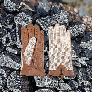 Guantes <span class=keywords><strong>de</strong></span> moto <span class=keywords><strong>de</strong></span> piel <span class=keywords><strong>de</strong></span> oveja genuina sin forro, transpirables, con pantalla táctil, para uso diario al aire libre - Product Image 3