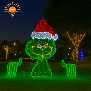 Decoración navideña clásica, suministros de iluminación de paisaje de alta calidad, impermeable IP65, diseño gigante de <span class=keywords><strong>Grinch</strong></span>, decoración 3D - Product Image 3