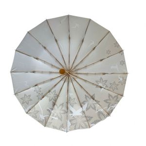 Parapluie compact manuel INS 21 pouces, ouverture manuelle, 16 baleines, coupe-vent, design pliable en 3 sections, motif floral japonais, protection minimaliste contre la pluie et le soleil, logo personnalisé - Product Image 4