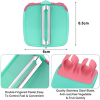 Éplucheur de fruits à double doigt en plastique et acier inoxydable, gadget de cuisine intelligent pour pommes, pommes de terre, légumes