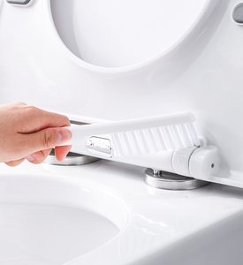 Brosse de toilette en silicone, avec 2 brosses propres, <span class=keywords><strong>baguette</strong></span> de toilette murale antidérapante à long manche à poils doux pour nettoyer facilement les coins - Product Image 5