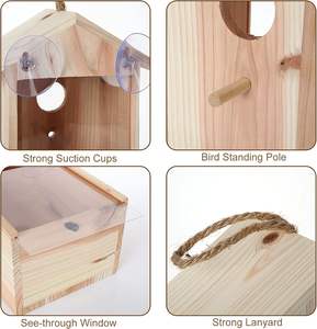 2 Sets Van Ramen Vogelhuisje Voor Het Bekijken Van Spionage Vogelhuis Vogelnest Met Sterke Zuignappen Voor Buiten - Product Image 3