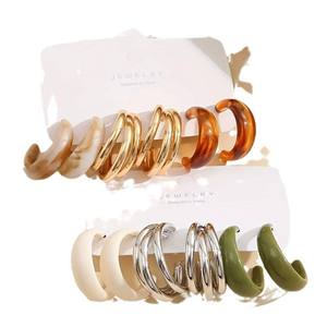 Agente de Compras 1688 FTS, Juego de Aretes de Resina en Forma de Lágrima con Aro en C para Mujer, Envío DDP desde China, Control de Calidad Previa al Envío, Despacho de Aduanas - Product Image 1