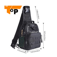 Sac tactique pour homme, sac à bandoulière en nylon imperméable, protection avec système Molle, sac de poitrine tactique