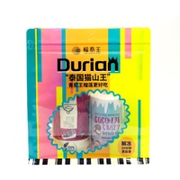 Pochette à fond plat personnalisée ZHONGBAO de qualité alimentaire avec fenêtre transparente, fermeture éclair refermable et encoche de déchirement pour snacks surgelés