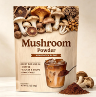 Mélange fonctionnel personnalisable de poudre de champignons Crinière de lion, Reishi et Chaga pour café, lattes, smoothies et cuisine - Fournisseur GMP
