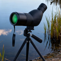 Longue-vue étanche 20-60x50 avec support pour téléphone et trépied, champ de vision de 49 m, légère, pour la chasse et l'observation des oiseaux