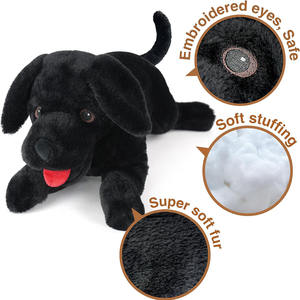 C002 Peluche de Perro, Juguete de Peluche Realista, Regalos para Niños, Venta al por Mayor, Peluche Gigante, Certificado CPC y CE, Labrador Negro - Product Image 2