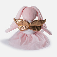Peluche Lapin avec Ailes d'Ange et Jupe en Chiffon Rose de 40 cm, Compagnon de Sommeil pour Enfant, Cadeau Fête des Mères