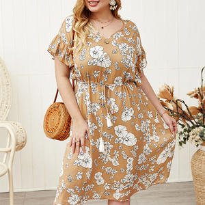 Robes bohèmes sexy à volants et à cordon de serrage pour femmes rondes 2022 - Product Image 6