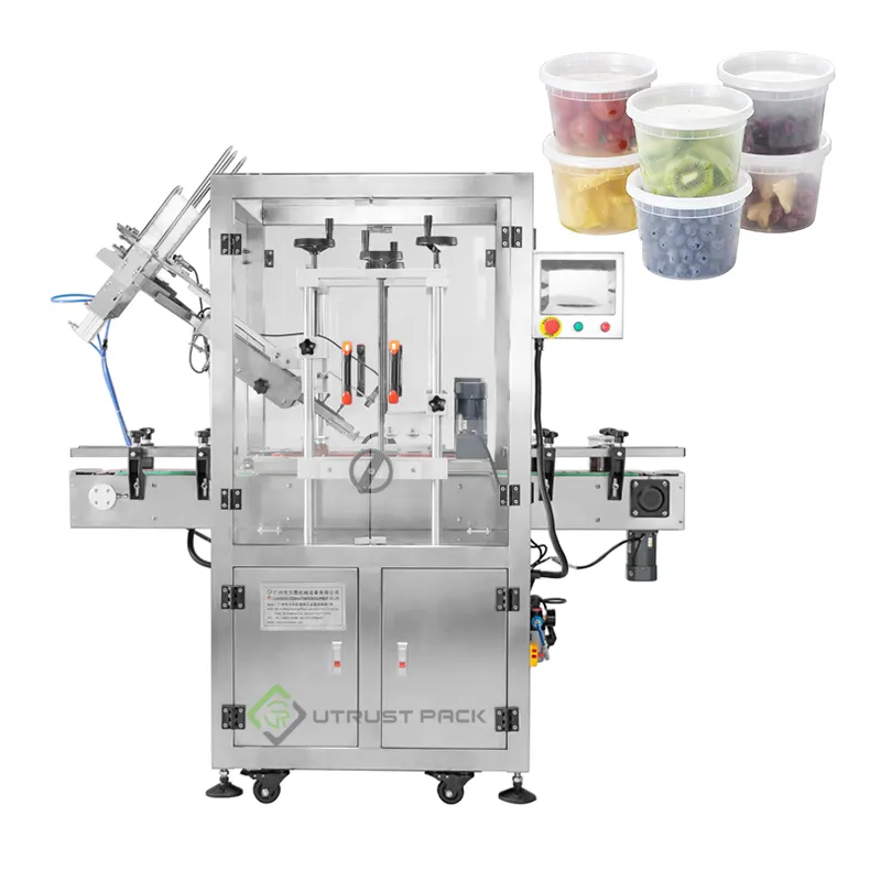 Plastic Food Storage Containers Cap Sealing Pyrex Replacement Lid Capping Machine With Capping Feeder