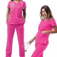 Blouses d'allaitement uniformes ensembles nom marque blouses vente en gros femmes soins de santé tunique courte blanche pour hôpital 50 ensembles tissé personnalisé