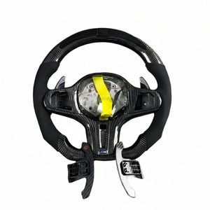 Volante personalizado de fibra de carbono forjada y cuero Alcantara para <span class=keywords><strong>BMW</strong></span> CS G M F 2 3 4 5 6 G20 F20 E92 F30 F32 E87 E91 sin airbag - Product Image 1