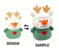 Renne de Noël en peluche doux et exquis, adorable, pour cadeaux de Noël, stock de vente au détail, jouet en peluche festif, personnalisable en gros avec logo