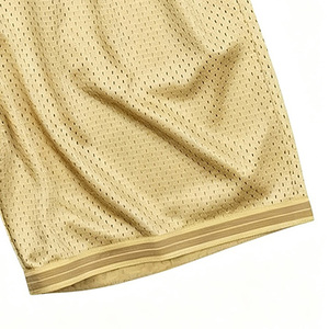 Pantalones Cortos de Baloncesto para Hombre, Malla Dorada, Elásticos, Transpirables, Casuales, Deportivos, con Logotipo en la Pierna Derecha, Impresión por Transferencia de Calor, para Todas las Temporadas - Product Image 4