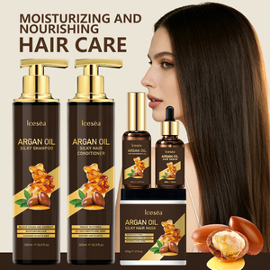 OEM/ODM Moroccan <b>Argan</b> <b>Oil</b> Hair Care Set <b>Shampoo</b> <b>Conditioner</b> Serum Essence Nourishingmask Smooth Shiny Hair Wholesale - Product Image 2