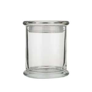 Ingrosso nuovo Design riciclato chiaro vuoto grande 550ml barattolo di vetro candela con coperchio per la decorazione della casa superficie incisa