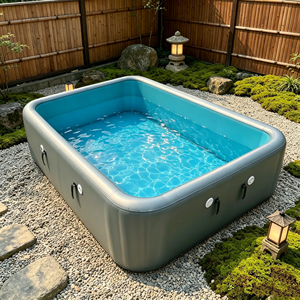 <span class=keywords><strong>Piscine</strong></span> gonflable rectangulaire durable hors sol, <span class=keywords><strong>piscine</strong></span> gonflable multifonctionnelle facile à installer pour les fêtes et les bains froids - Product Image 1