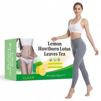 Sachets de thé au citron, à l'aubépine et aux feuilles de lotus avec rose, Poria et graines de Cassia – Détoxifiant, amincissant, digestif, à base de plantes, sans caféine – OEM Sachet et Boîte