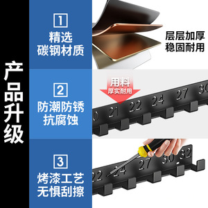 Wall Mounted Digital Wrench Rack Carbon Steel <b>Tool</b> Organizer With <b>Hooks</b> For Garage Storage 6-18mm Size Labeled - Product Image 4