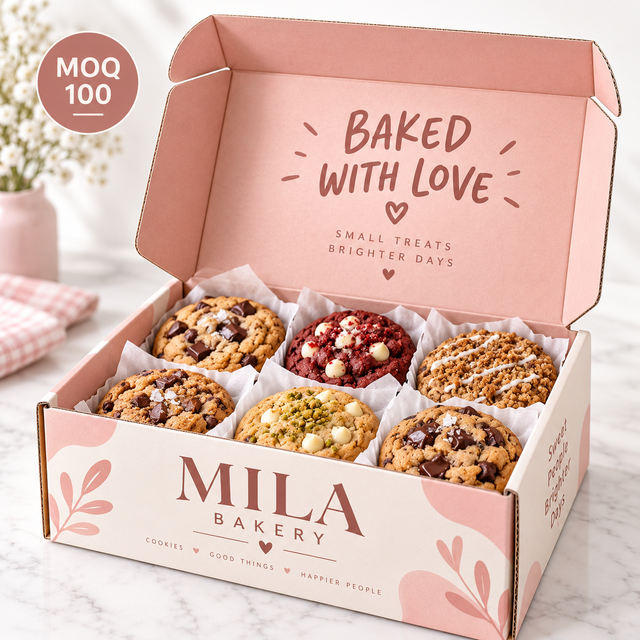 Custom Eco Friendly Corrugated Mailer Boxes Cookie Packaging Box Bakery Packaging Boxes Small Business Packaging Karton