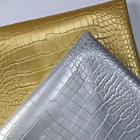 Tissu en cuir PVC gaufré motif crocodile personnalisé, anti-boulochage, épaisseur 1.0, largeur 140cm, en stock, pour sacs et ceintures