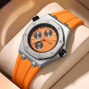 Nouvelle Montre <span class=keywords><strong>Homme</strong></span> BESTWIN 968 Design Tendance Luxe Bracelet Silicone Lumière Nocturne Date Étanche Quartz 2026 - Product Image 1