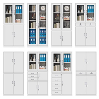 Archivador de Acero de 2 Cajones con Puerta de Vidrio para Oficina, Fácil Clasificación de Archivos para Almacenamiento en el Lugar de Trabajo