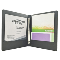 Portafolio de Negocios A4 con Logotipo Personalizado, Bolsa para Documentos de PU con Carpeta de 3 Anillos para Material de Oficina o Uso Escolar