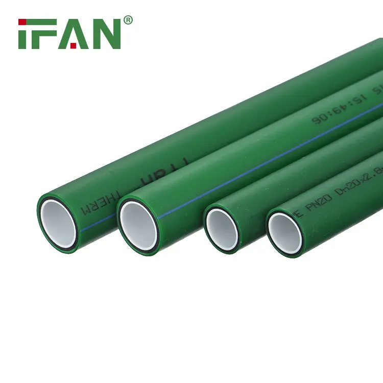 Ifan tubo de encanamento, material primário livre de amostra 100%, 20-110mm, ppr, tubos de plástico, verde escuro pn20