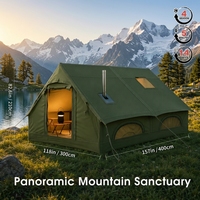 Tente de camping gonflable familiale pour l'extérieur, en Oxford, double couche, imperméable, portable, quatre saisons, 3 chambres, 1 salon, montage rapide
